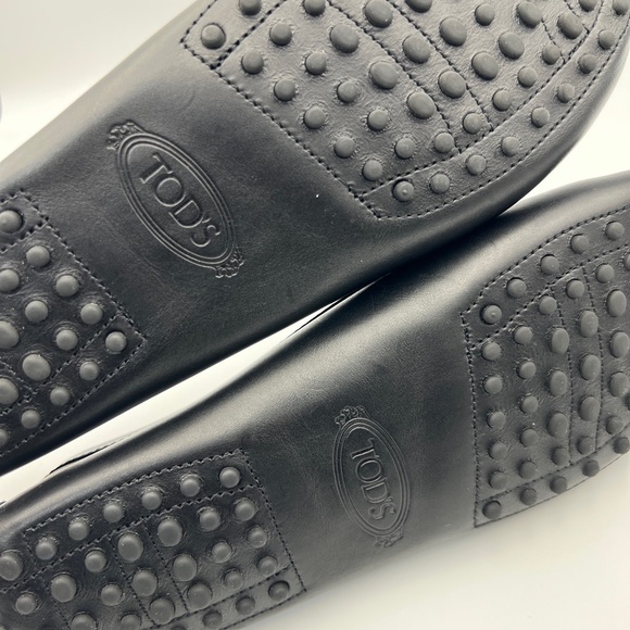 NEW Tods Womens Gommino Driving Penny Loafers Shoes Black Leather Slip On 11 - Picture 10 of 11